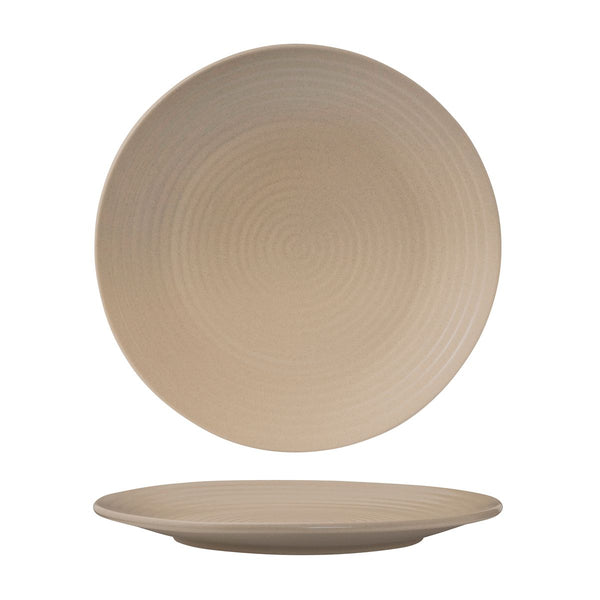 72.90171 Zuma Sand Round Ribbed Plate 265mm Globe Importers Adelaide Hospitality Supplies
