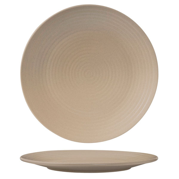 72.90173 Zuma Sand Round Ribbed Plate 310mm Globe Importers Adelaide Hospitality Supplies