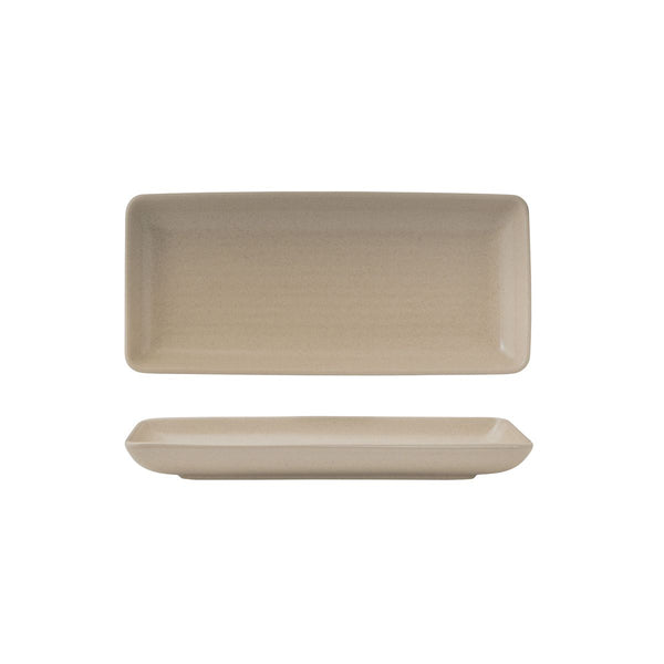 72.90180 Zuma Sand Rectangular Ribbed Platter 220x100mm Globe Importers Adelaide Hospitality Supplies