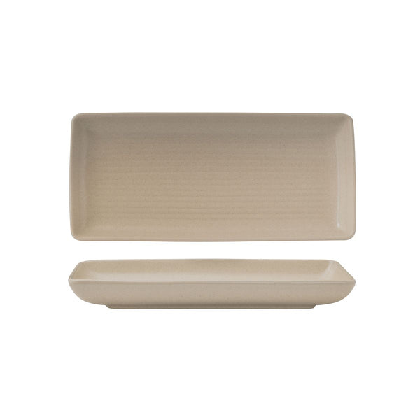 72.90181 Zuma Sand Rectangular Ribbed Platter 250x125mm Globe Importers Adelaide Hospitality Supplies
