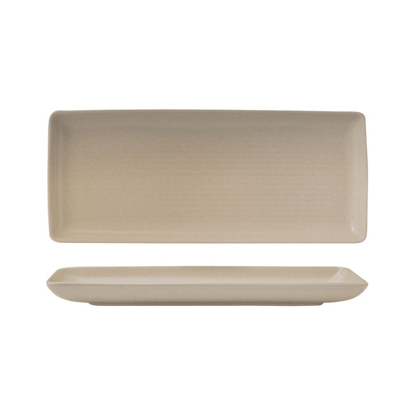 72.90182 Zuma Sand Rectangular Ribbed Platter 335x140mm Globe Importers Adelaide Hospitality Supplies