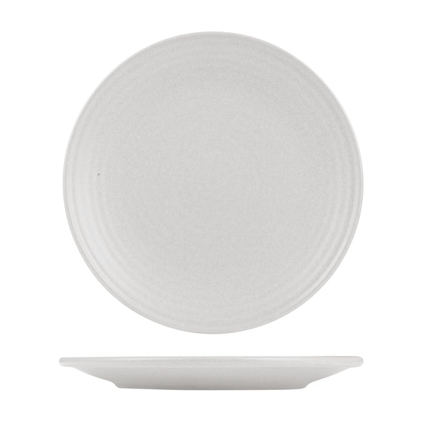 72.9029371 Zuma Pearl Aspen Round Ribbed Plate 265mm Globe Importers Adelaide Hospitality Supplies