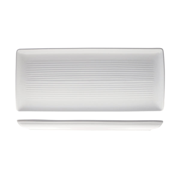 72.9029383 Zuma Pearl Aspen Rectangular Ribbed Platter 365x130mm Globe Importers Adelaide Hospitality Supplies
