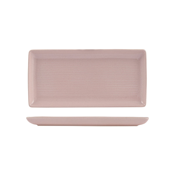 72.9029481 Zuma Pearl Blush Rectangular Ribbed Platter 250x125mm Globe Importers Adelaide Hospitality Supplies