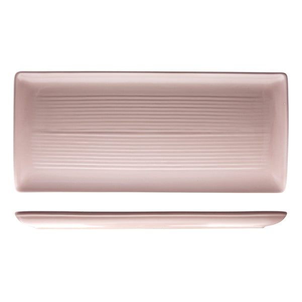72.9029484 Zuma Pearl Blush Rectangular Ribbed Platter 395x180mm Globe Importers Adelaide Hospitality Supplies