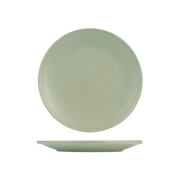72.9029570 Zuma Pearl Pistachio Round Ribbed Plate 210mm Globe Importers Adelaide Hospitality Supplies