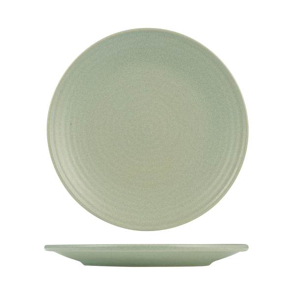 72.9029571 Zuma Pearl Pistachio Round Ribbed Plate 265mm Globe Importers Adelaide Hospitality Supplies