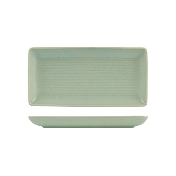 72.9029581 Zuma Pearl Pistachio Rectangular Ribbed Platter 250x125mm Globe Importers Adelaide Hospitality Supplies