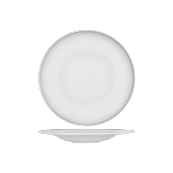 903007 Tablekraft Bistro Frosted Steel Round Signature Plate 300mm Globe Importers Adelaide Hospitality Supplies