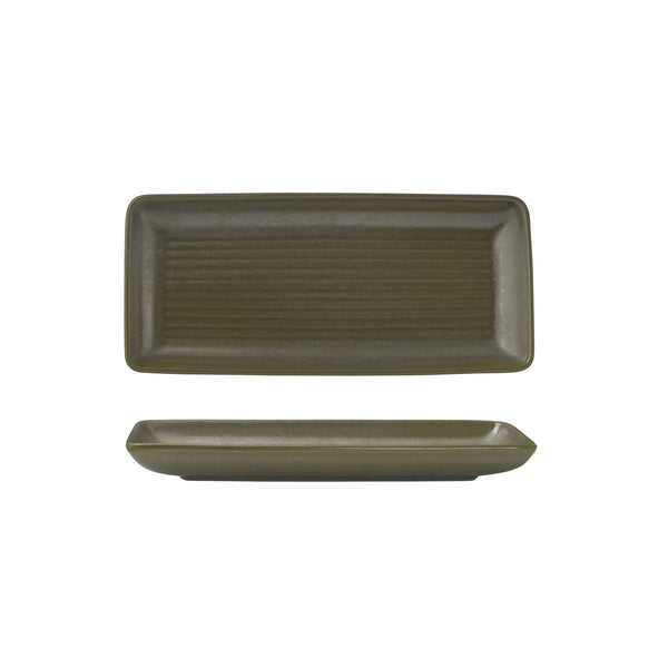 72.90380 Zuma Cargo Rectangular Ribbed Platter 220x100mm Globe Importers Adelaide Hospitality Supplies