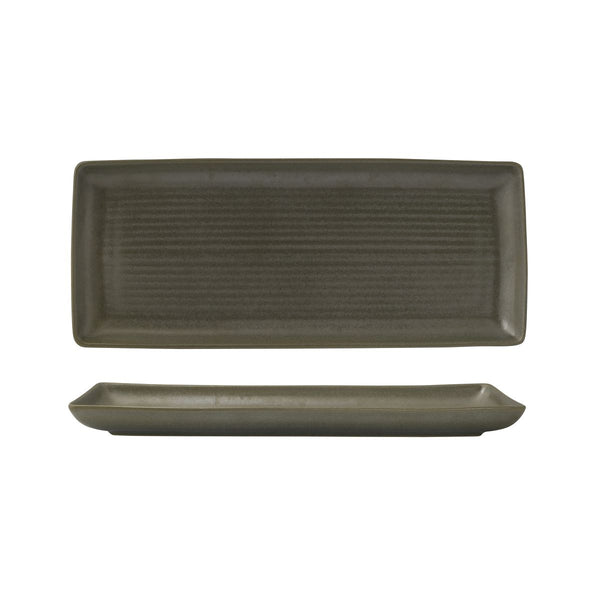 72.90382 Zuma Cargo Rectangular Ribbed Platter 335x140mm Globe Importers Adelaide Hospitality Supplies