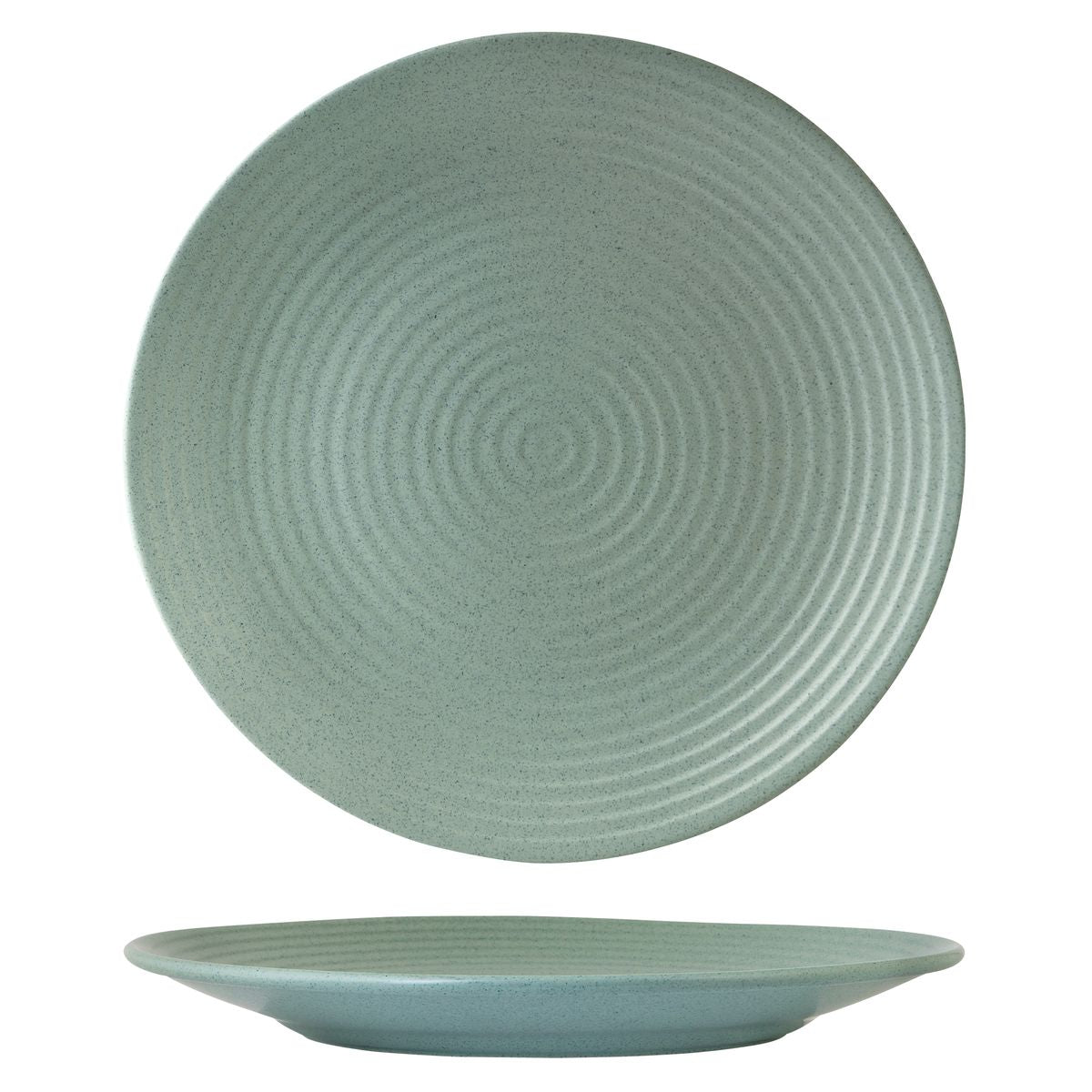 72.90473 Zuma Mint Round Ribbed Plate 310mm Globe Importers Adelaide Hospitality Supplies
