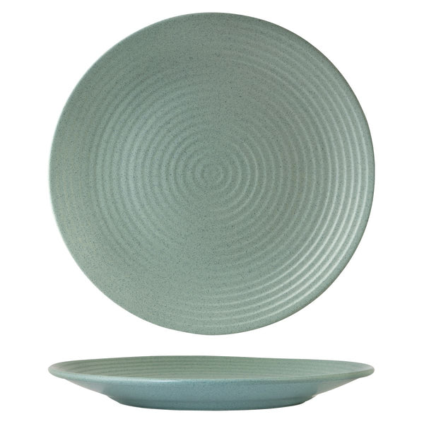 72.90473 Zuma Mint Round Ribbed Plate 310mm Globe Importers Adelaide Hospitality Supplies
