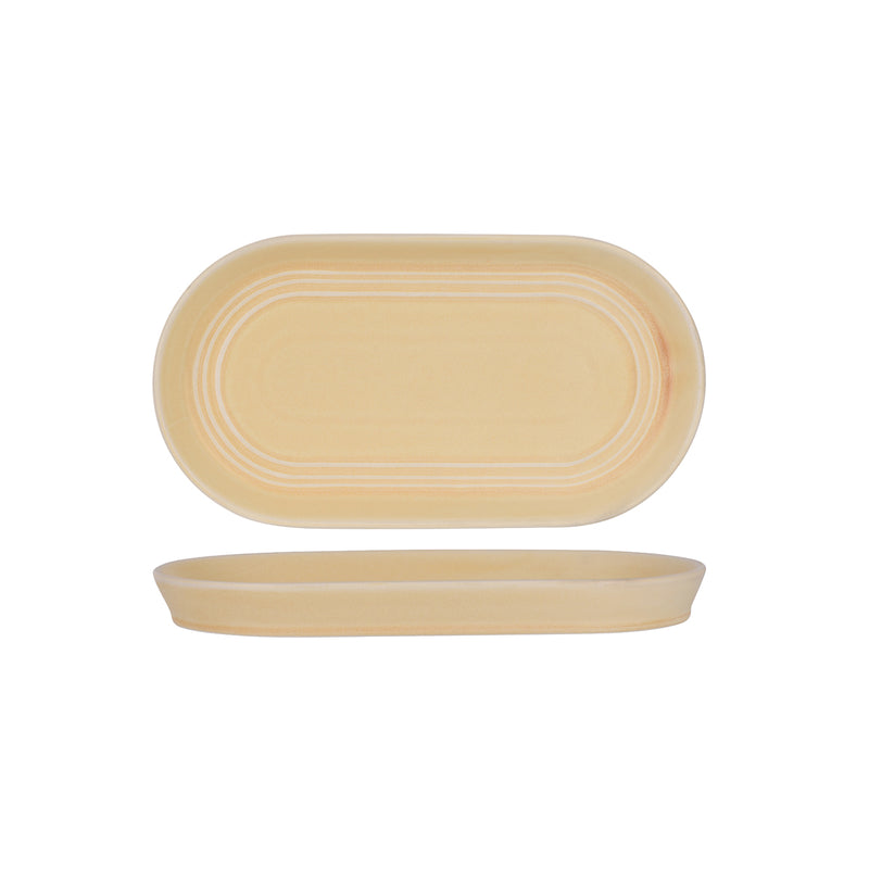 906023 Tablekraft Urban Loft Sandstone Oval Serve Platter 310x165mm Globe Importers Adelaide Hospitality Supplies