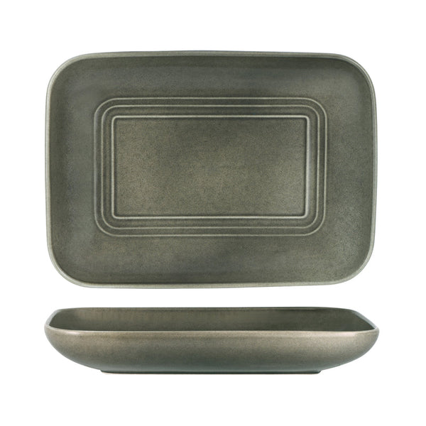 906350 Tablekraft Urban Loft Frost Grey Rectangular Server 365x270mm Globe Importers Adelaide Hospitality Supplies
