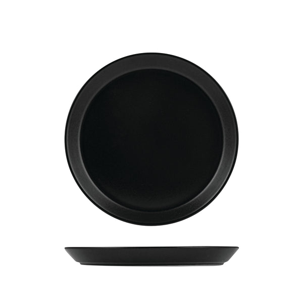 72.90976 Zuma Charcoal Round Plate Tapered 200x24mm Globe Importers Adelaide Hospitality Supplies