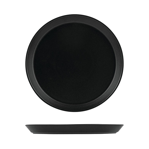 72.90977 Zuma Charcoal Round Plate Tapered 240x24mm Globe Importers Adelaide Hospitality Supplies