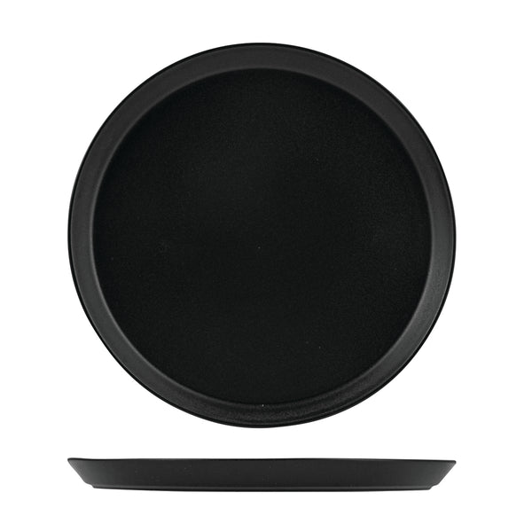 72.90978 Zuma Charcoal Round Plate Tapered 280x24mm Globe Importers Adelaide Hospitality Supplies