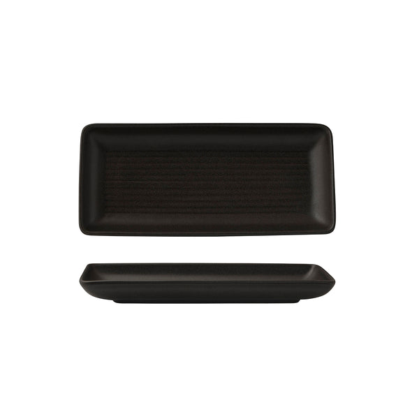 72.90980 Zuma Frost Rectangular Ribbed Platter 220x100mm Globe Importers Adelaide Hospitality Supplies