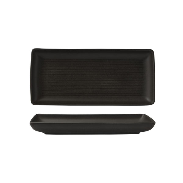 72.90981 Zuma Frost Rectangular Ribbed Platter 250x125mm Globe Importers Adelaide Hospitality Supplies