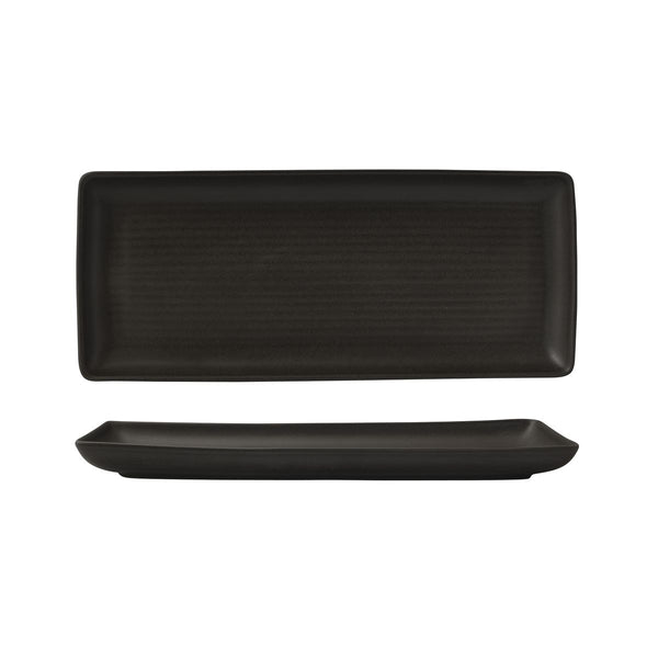 72.90982 Zuma Frost Rectangular Ribbed Platter 335x140mm Globe Importers Adelaide Hospitality Supplies