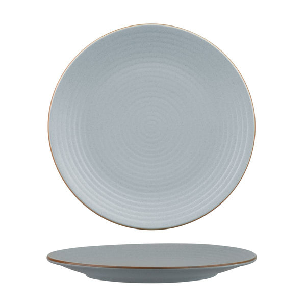 72.9099271 Zuma Bluestone Round Ribbed Plate 265mm Globe Importers Adelaide Hospitality Supplies