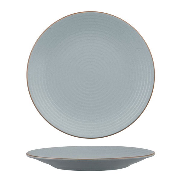 72.9099273 Zuma Bluestone Round Ribbed Plate 310mm Globe Importers Adelaide Hospitality Supplies