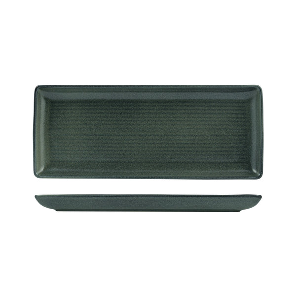 72.9099382 Zuma Forest Rectangular Ribbed Platter 335x140mm Globe Importers Adelaide Hospitality Supplies