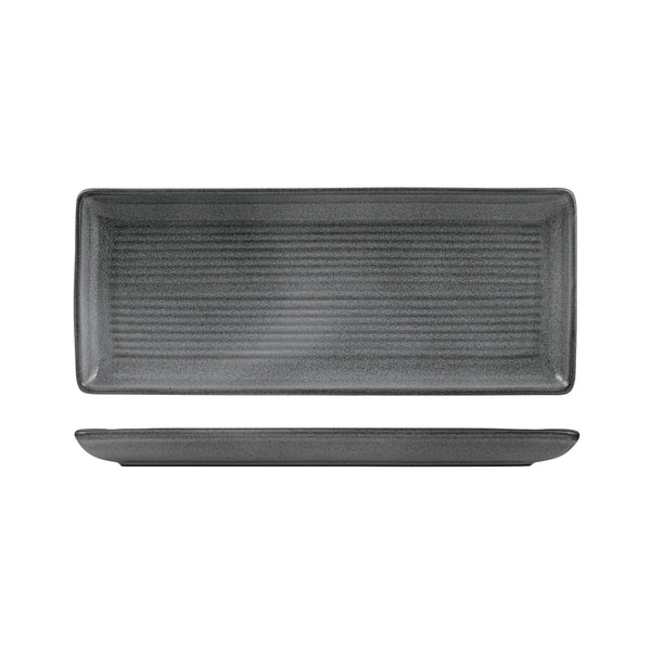 72.9099482 Zuma Gravel Rectangular Ribbed Platter 335x140mm Globe Importers Adelaide Hospitality Supplies