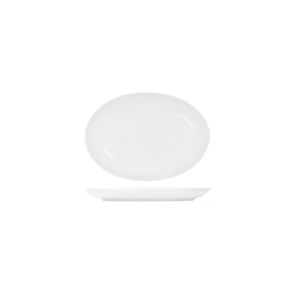91020 Tablekraft Core White Oval Coupe Platter 230x165mm Globe Importers Adelaide Hospitality Supplies
