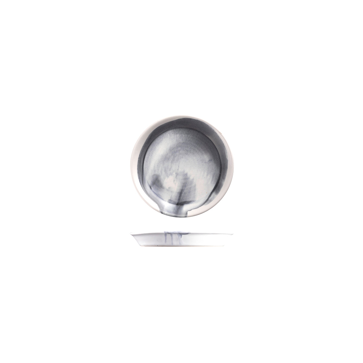 9205015-B Pottr Finn Black Smoke Round Tapered Plate 150mm Globe Importers Adelaide Hospitality Supplies