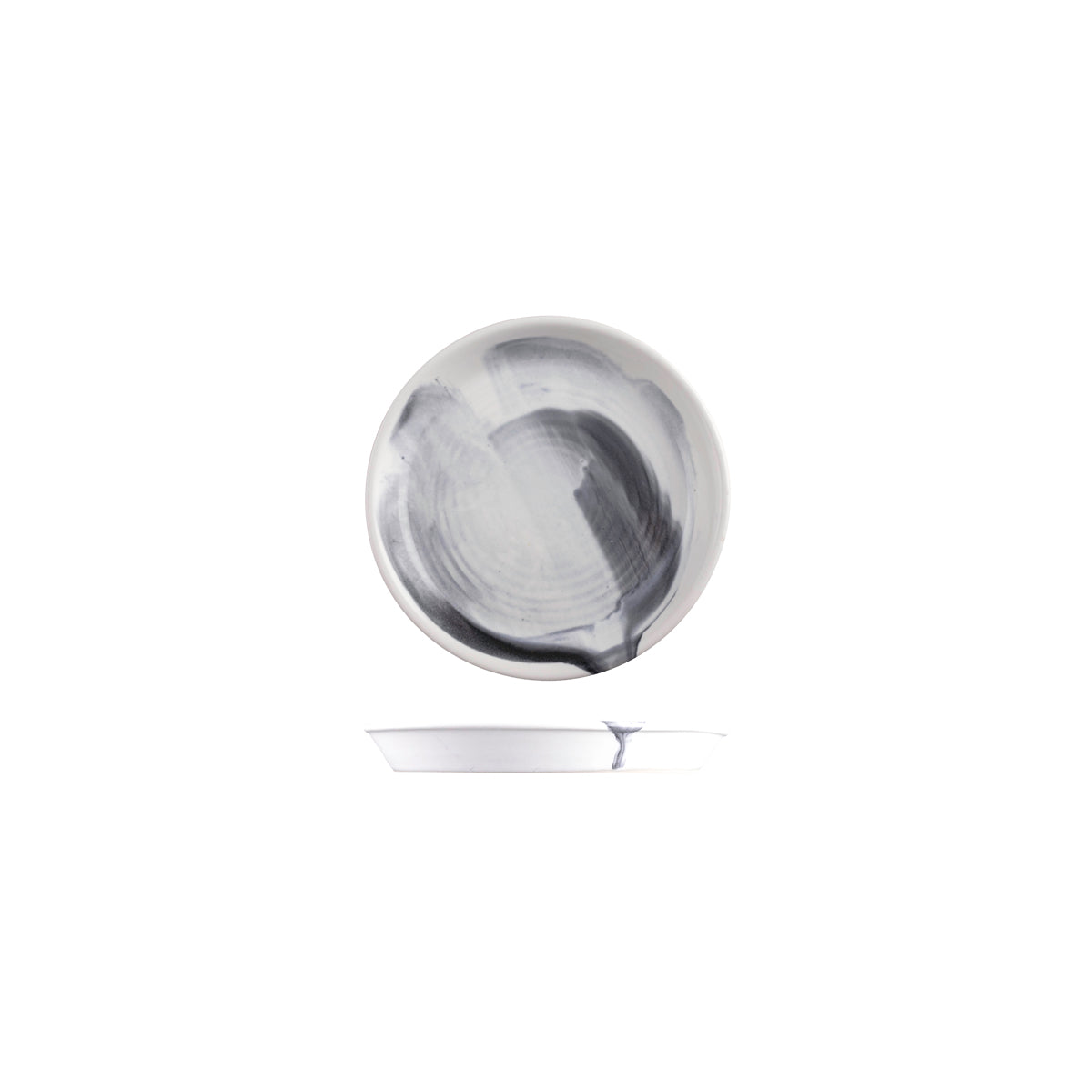 9205017-B Pottr Finn Black Smoke Round Tapered Plate 170mm Globe Importers Adelaide Hospitality Supplies