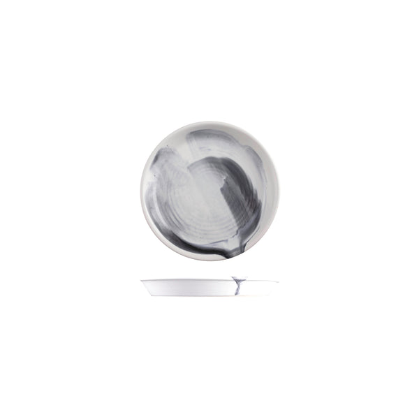 9205017-B Pottr Finn Black Smoke Round Tapered Plate 170mm Globe Importers Adelaide Hospitality Supplies