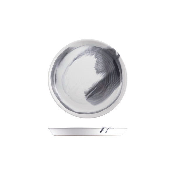 9205023-B Pottr Finn Black Smoke Round Tapered Plate 230mm Globe Importers Adelaide Hospitality Supplies