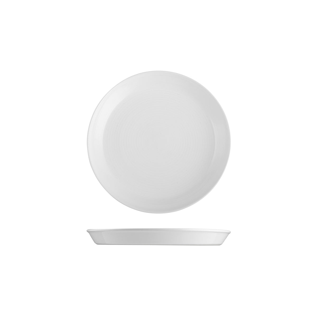 9205023 Pottr Finn White Round Tapered Plate 230mm Globe Importers Adelaide Hospitality Supplies
