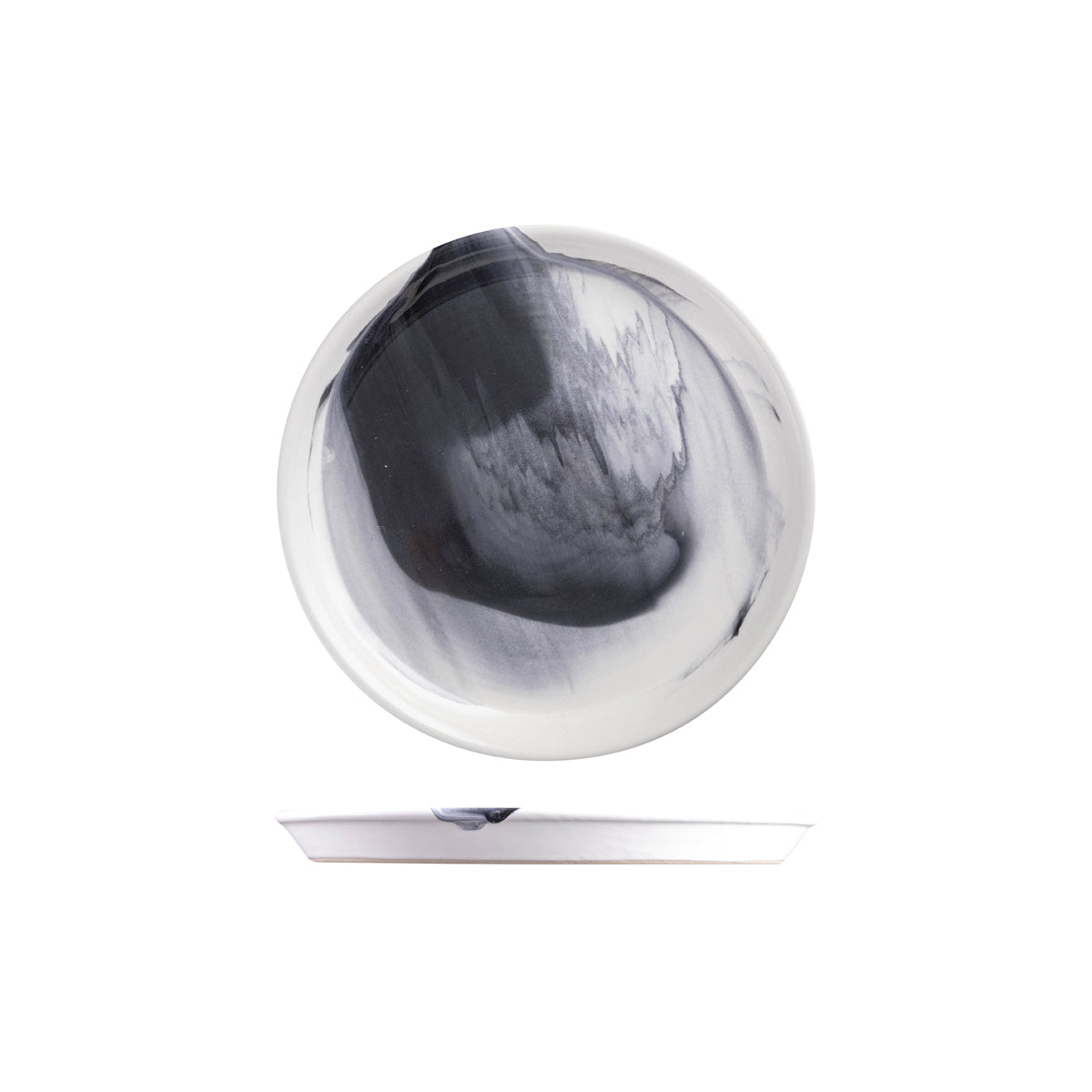 9205025-B Pottr Finn Black Smoke Round Tapered Plate 250mm Globe Importers Adelaide Hospitality Supplies