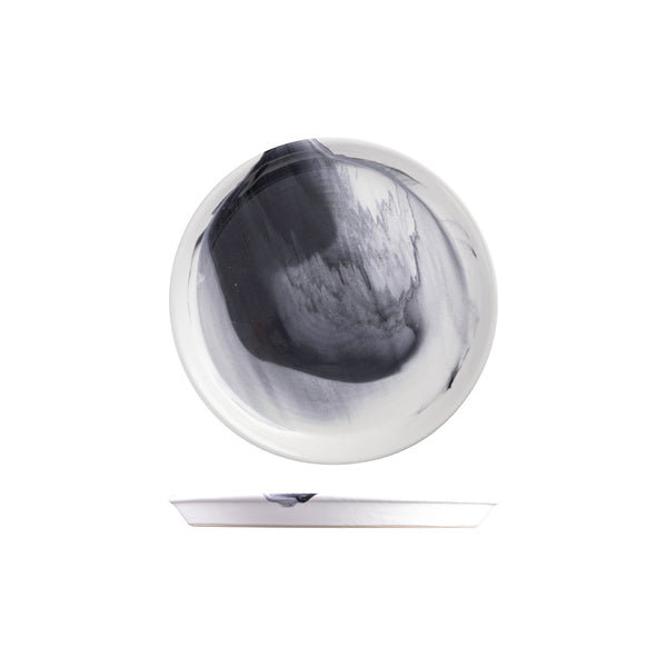 9205025-B Pottr Finn Black Smoke Round Tapered Plate 250mm Globe Importers Adelaide Hospitality Supplies