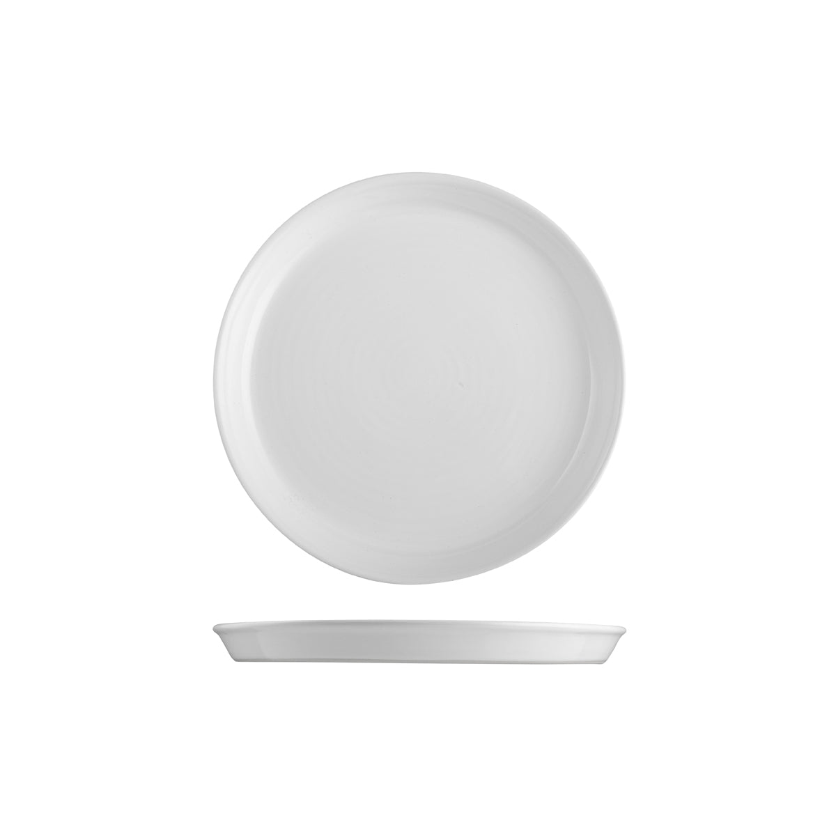 9205025 Pottr Finn White Round Tapered Plate 250mm Globe Importers Adelaide Hospitality Supplies