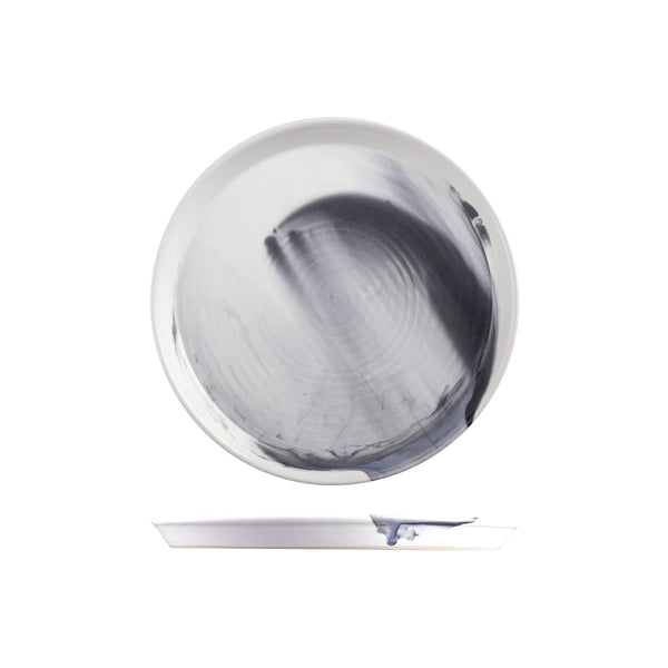 9205027-B Pottr Finn Black Smoke Round Tapered Plate 270mm Globe Importers Adelaide Hospitality Supplies