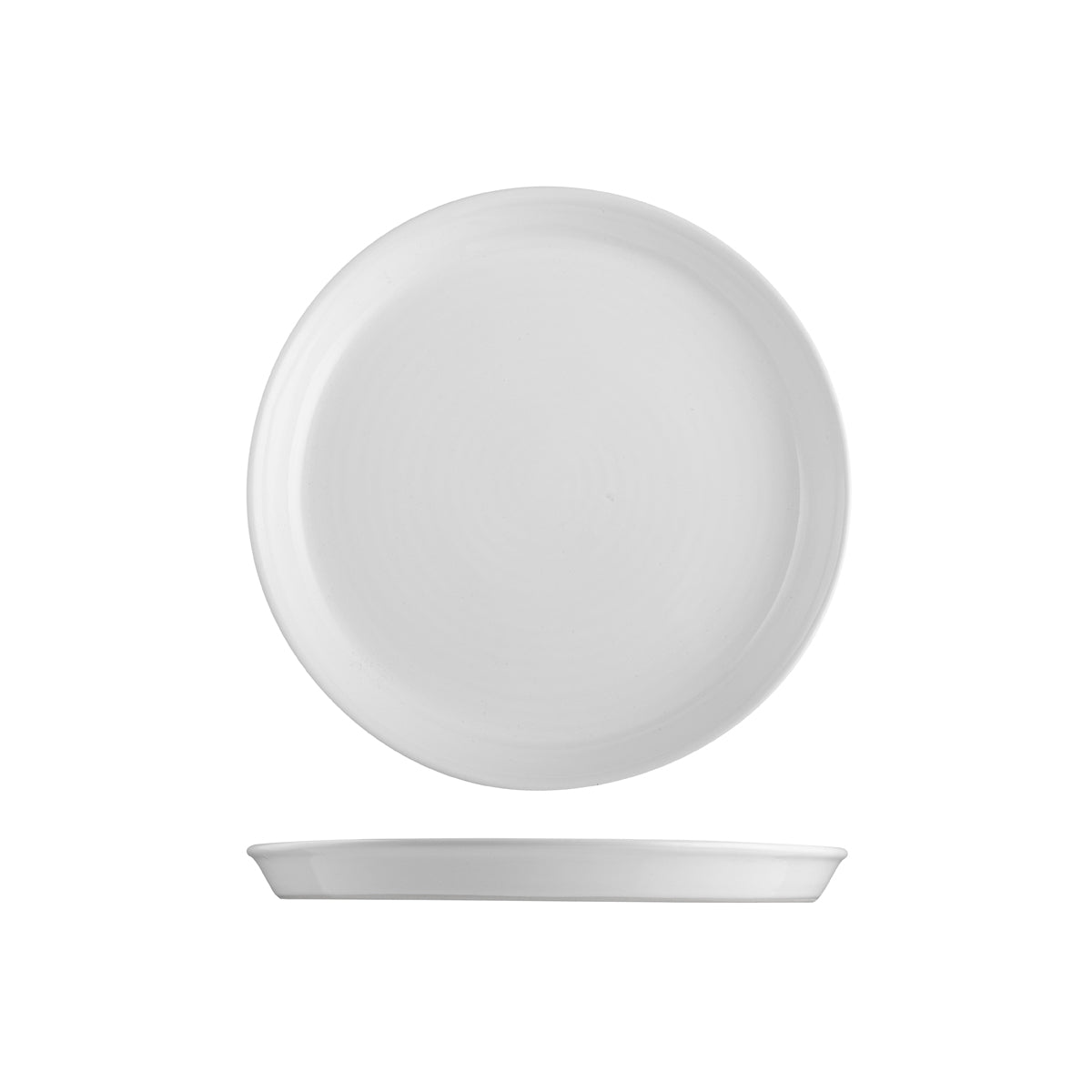 9205027 Pottr Finn White Round Tapered Plate 270mm Globe Importers Adelaide Hospitality Supplies