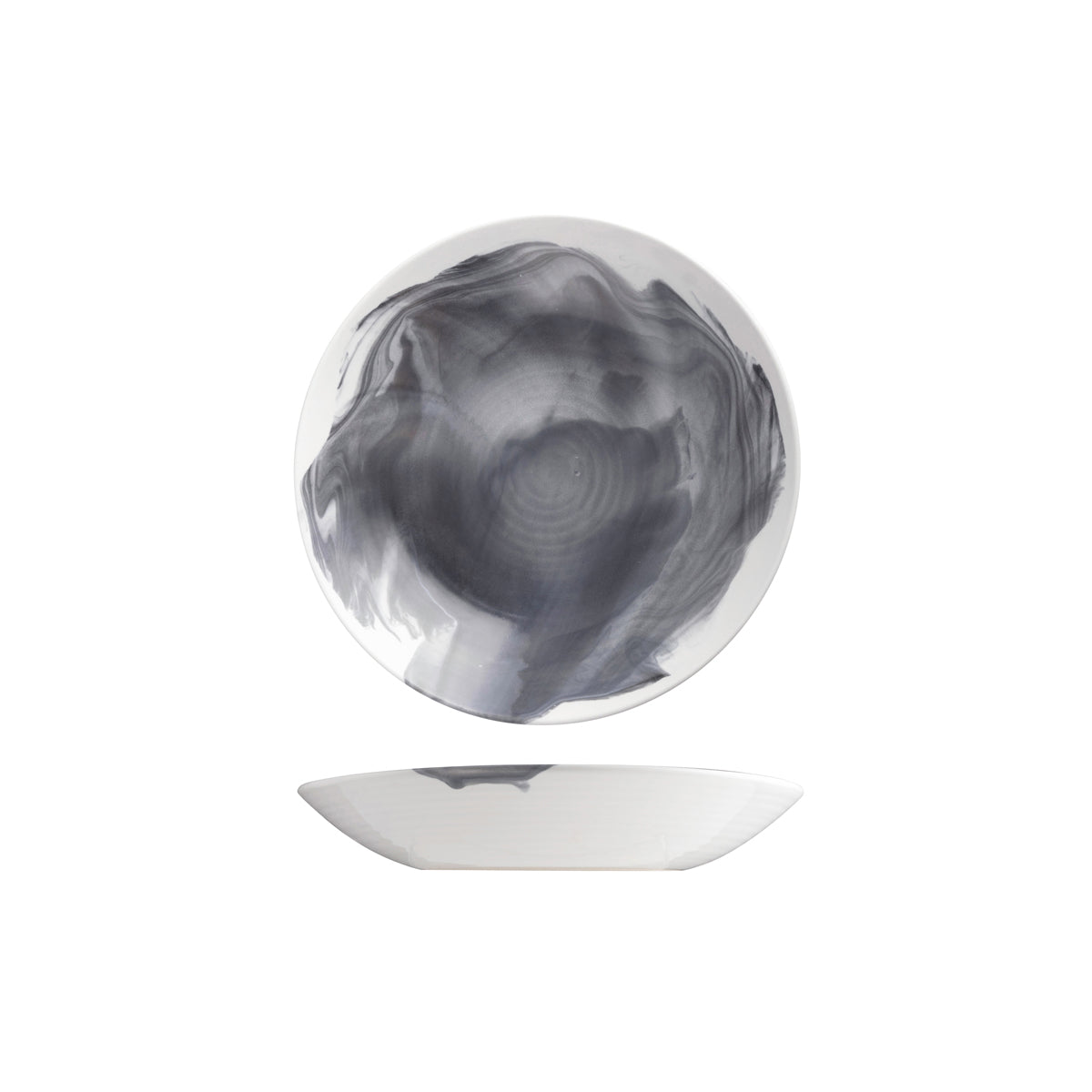 9205821-B Pottr Aspen Black Smoke Round Coupe Bowl 210x40mm Globe Importers Adelaide Hospitality Supplies