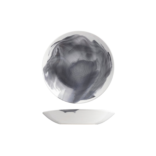 9205821-B Pottr Aspen Black Smoke Round Coupe Bowl 210x40mm Globe Importers Adelaide Hospitality Supplies