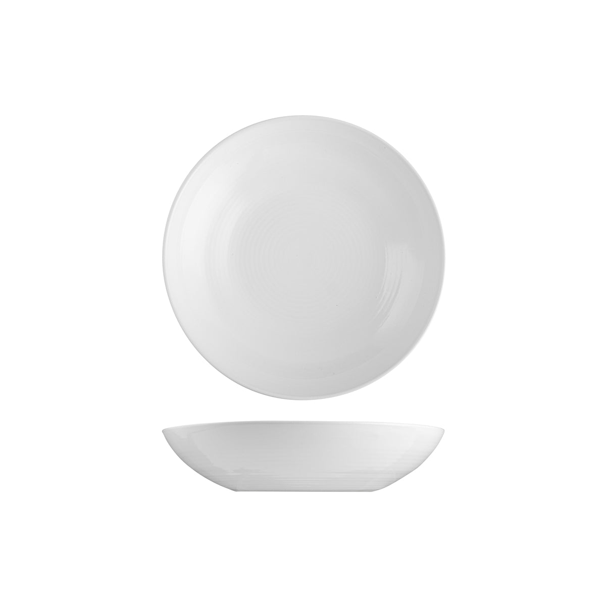 9205821 Pottr Aspen White Round Coupe Bowl 210x40mm Globe Importers Adelaide Hospitality Supplies
