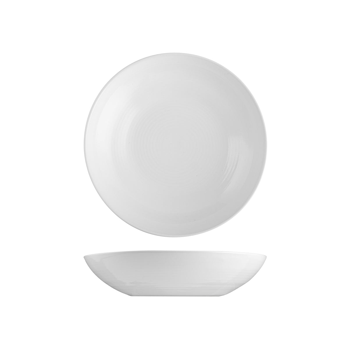 9205824 Pottr Aspen White Round Coupe Bowl 240x40mm Globe Importers Adelaide Hospitality Supplies