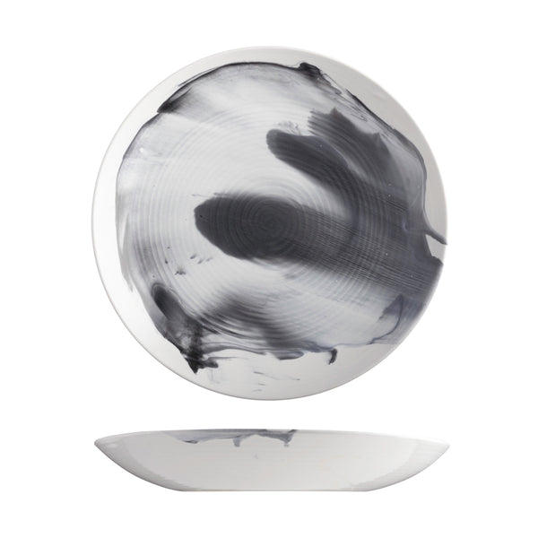 9205830-B Pottr Aspen Black Smoke Round Coupe Bowl 300x40mm Globe Importers Adelaide Hospitality Supplies