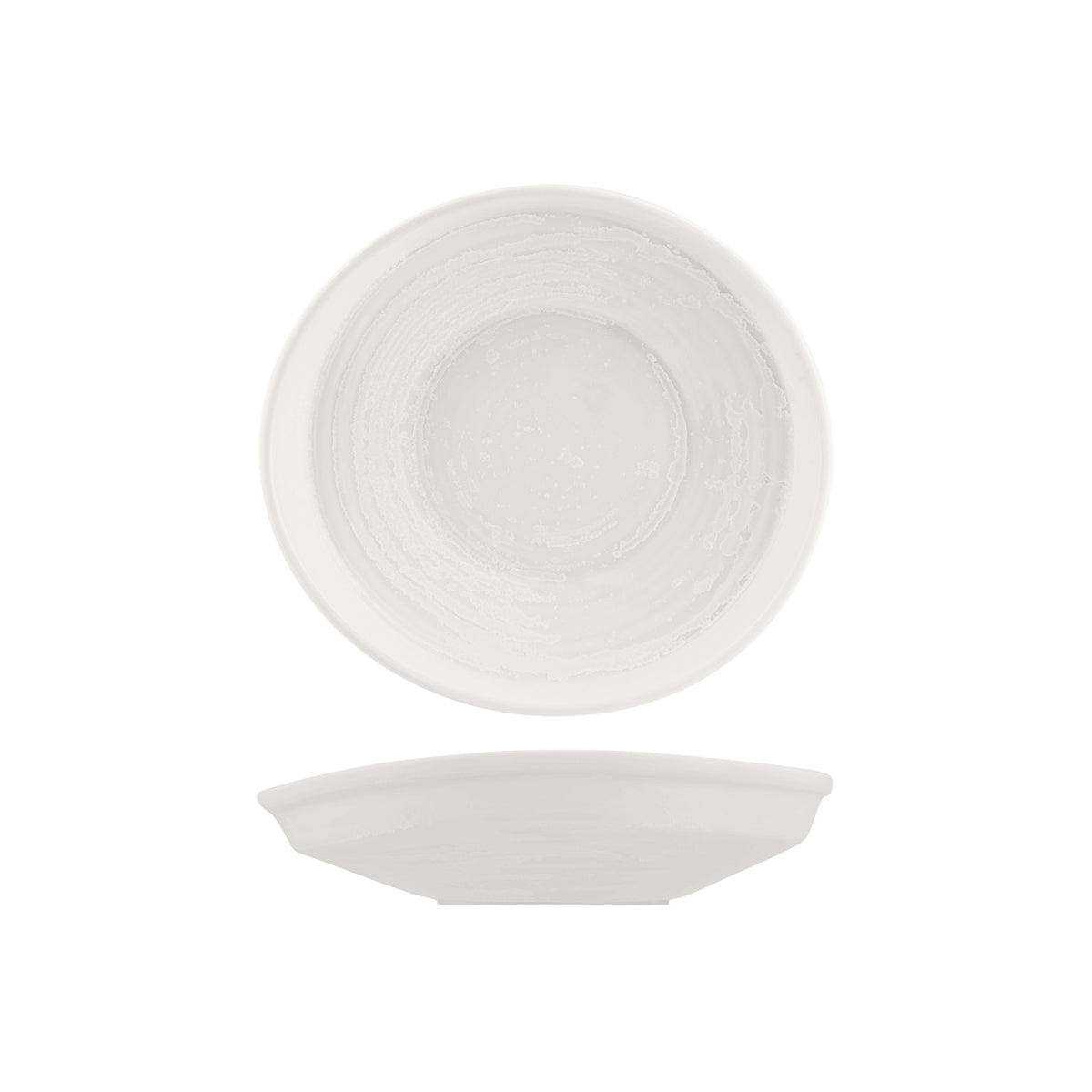 72.926536 Moda Porcelain Snow Organic Bowl / Plate 255x235x50mm Globe Importers Adelaide Hospitality Supplies