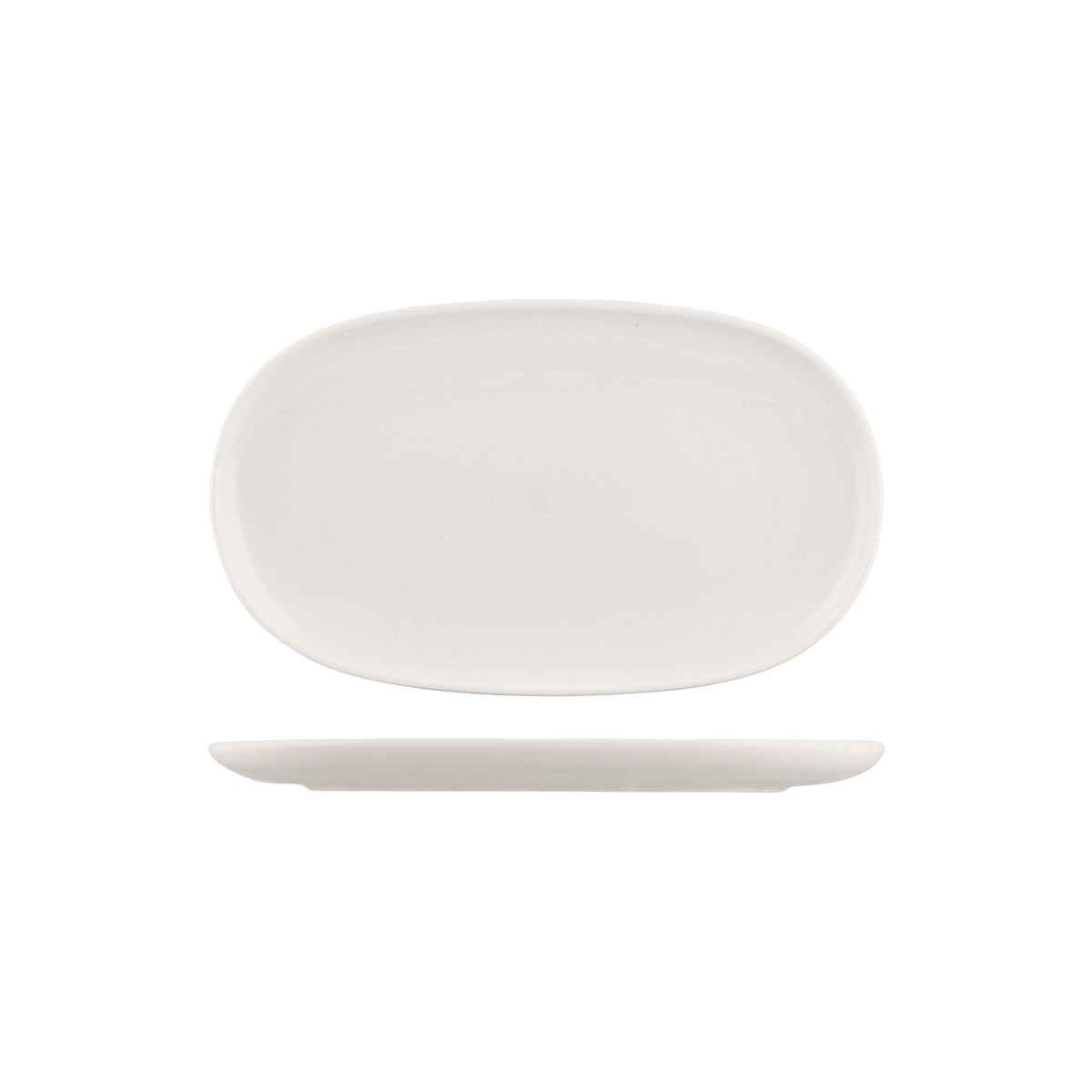 72.926542 Moda Porcelain Snow Oval Coupe Plate 305x180mm Globe Importers Adelaide Hospitality Supplies