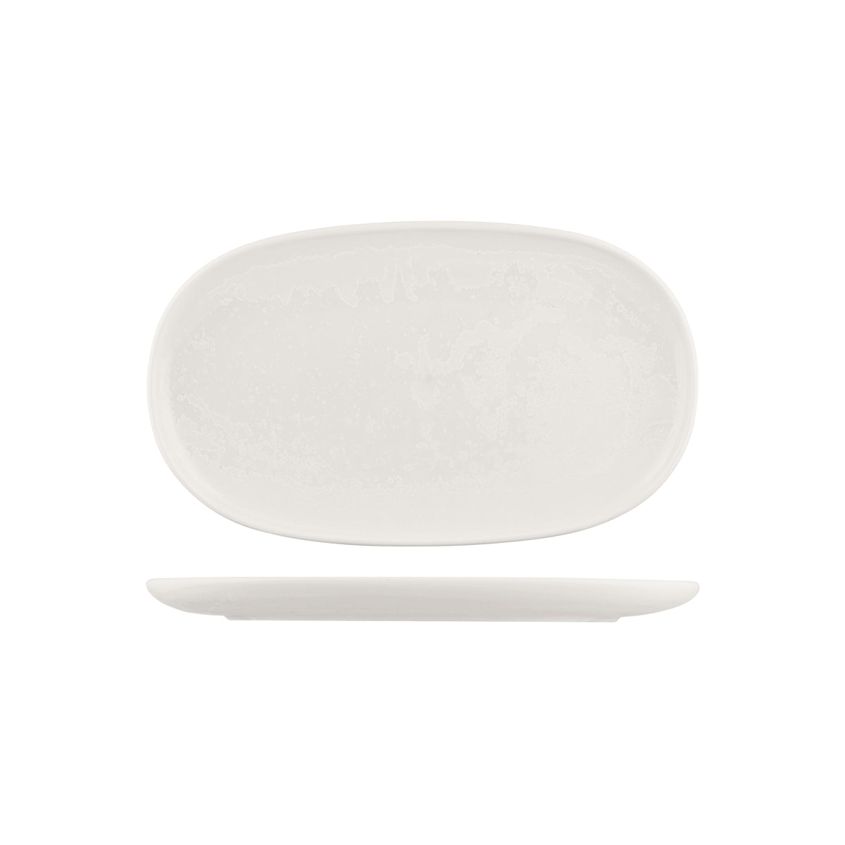 72.926544 Moda Porcelain Snow Oval Coupe Plate 355x215mm Globe Importers Adelaide Hospitality Supplies