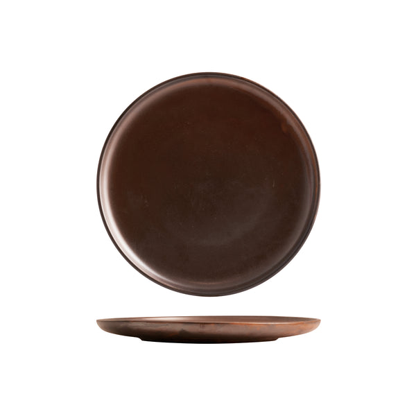 72.926610 Moda Porcelain Rust Round Coupe Plate 260mm Globe Importers Adelaide Hospitality Supplies