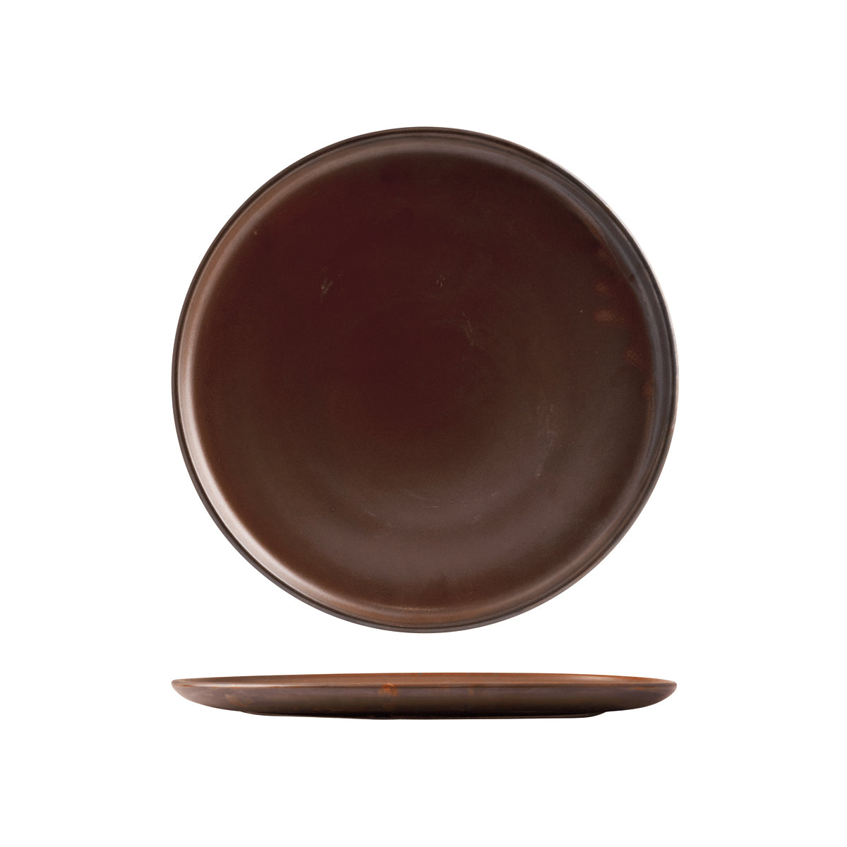 72.926611 Moda Porcelain Rust Round Coupe Plate 290mm Globe Importers Adelaide Hospitality Supplies